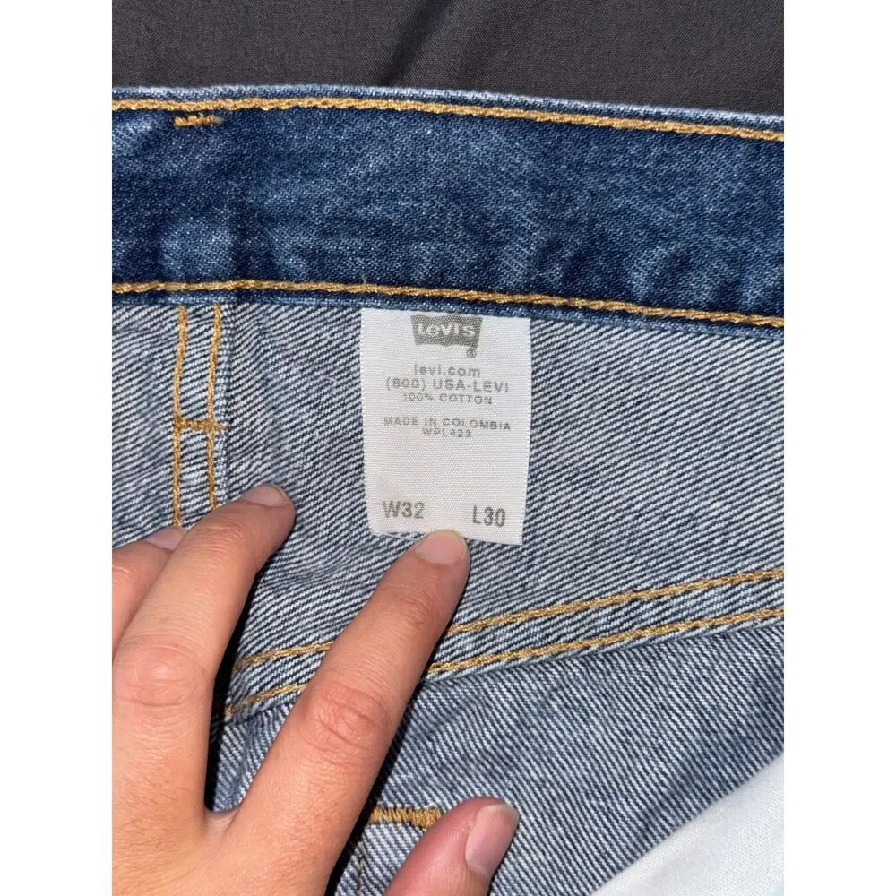 Vintage Levi's 501xx Men's W32 100% Cotton Dark Wash Button Fly Jeans (Hemmed)